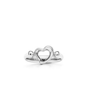 Tiffany & Co, Elsa Peretti Open Heart Sterling Silver Ring, Size 7